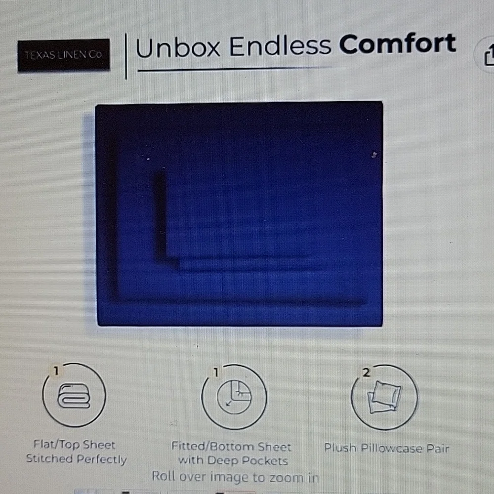 TEXAS LINEN CO 600 Thread Count 100% Cotton 4 pc sheet set KING 18